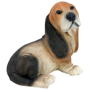 Black & Brown Basset Puppy Dog Statue