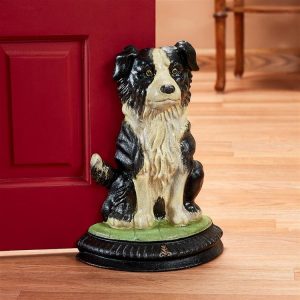 Border Collie Dog Foundry Cast Iron Doorstop Statue