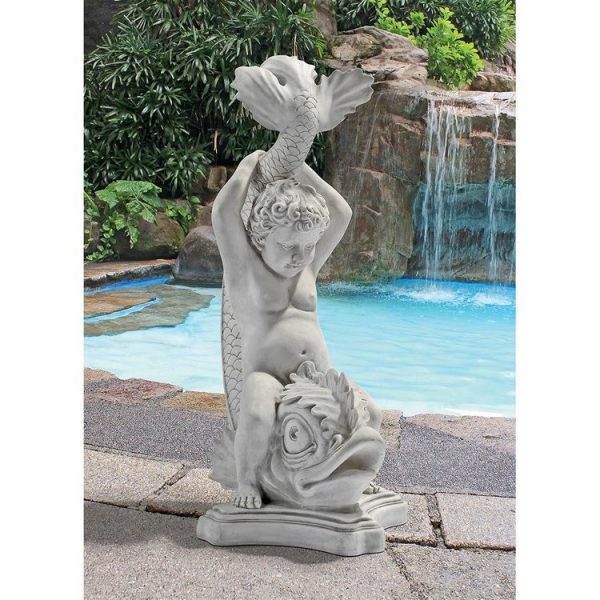 Boy On Dolphin Classical Garden Statue