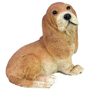 Brown Basset Puppy Dog Statue
