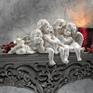 Cherub Conclave Shelf Sitting Angel Sculpture