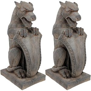 Devil Dog Of St. Michael'S Monastery Gargoyle Sentinel Statue: Set Of Two