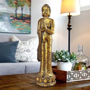 Golden Serenity Buddha Asian Statue