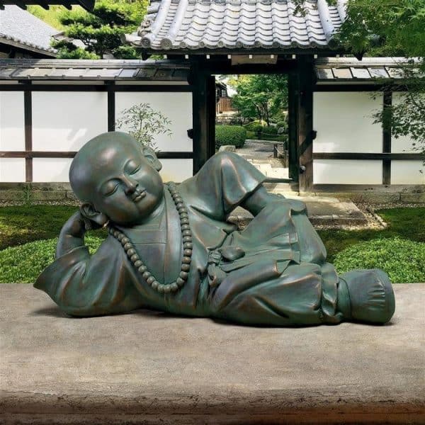 Resting Serene Baby Buddha Garden Statue