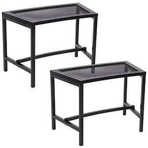 Black Mesh Patio Fire Pit Bench by Sunnydaze, Set of Two