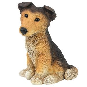 Brown Collie Puppy Dog Statue