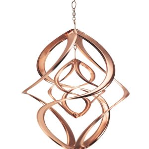Dual Spiral Copper-Plated Wind Spinner for Gardens