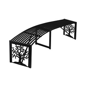 Metal Tree of Life Backless Curved Garden Bench