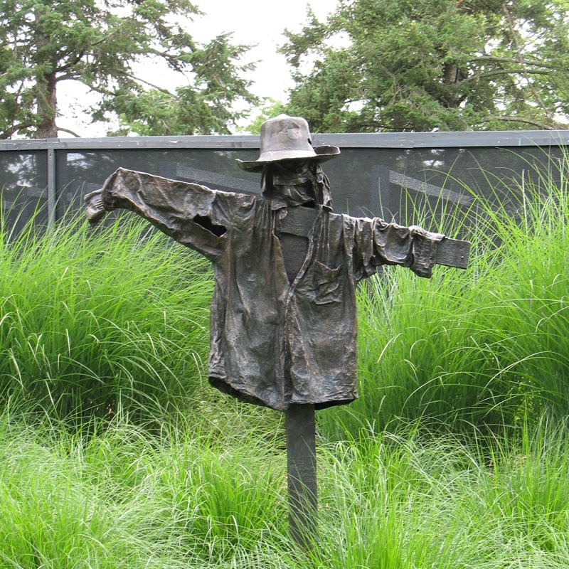 bronze scarecrow sculpture