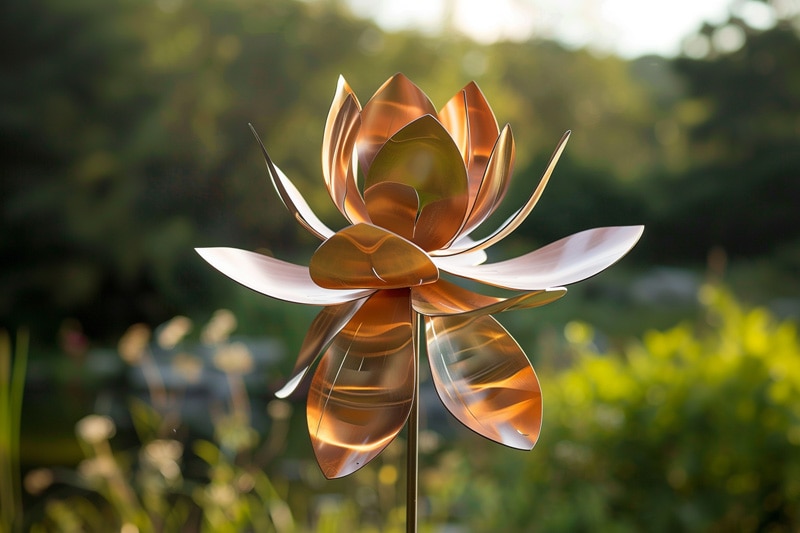 lotus kinetic wind sculpture