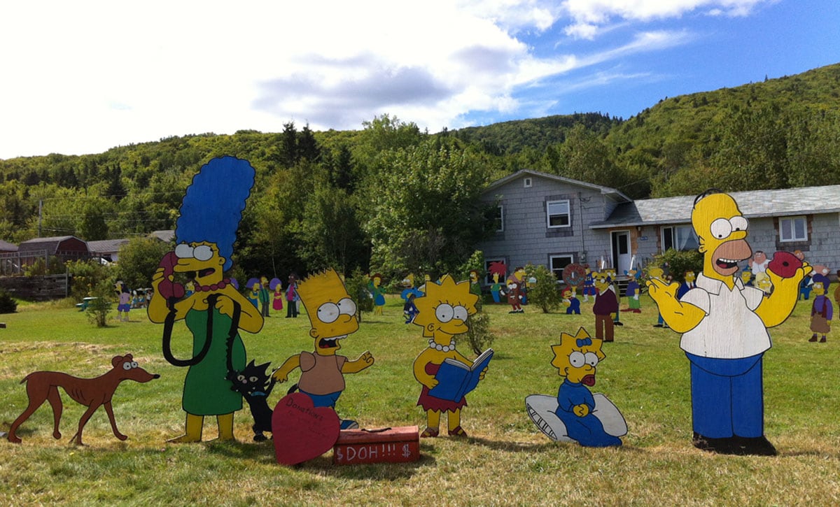 The Simpsons garden art