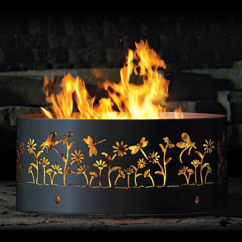 dragonfly_flower_fire_ring dragonfly & flower fire ring